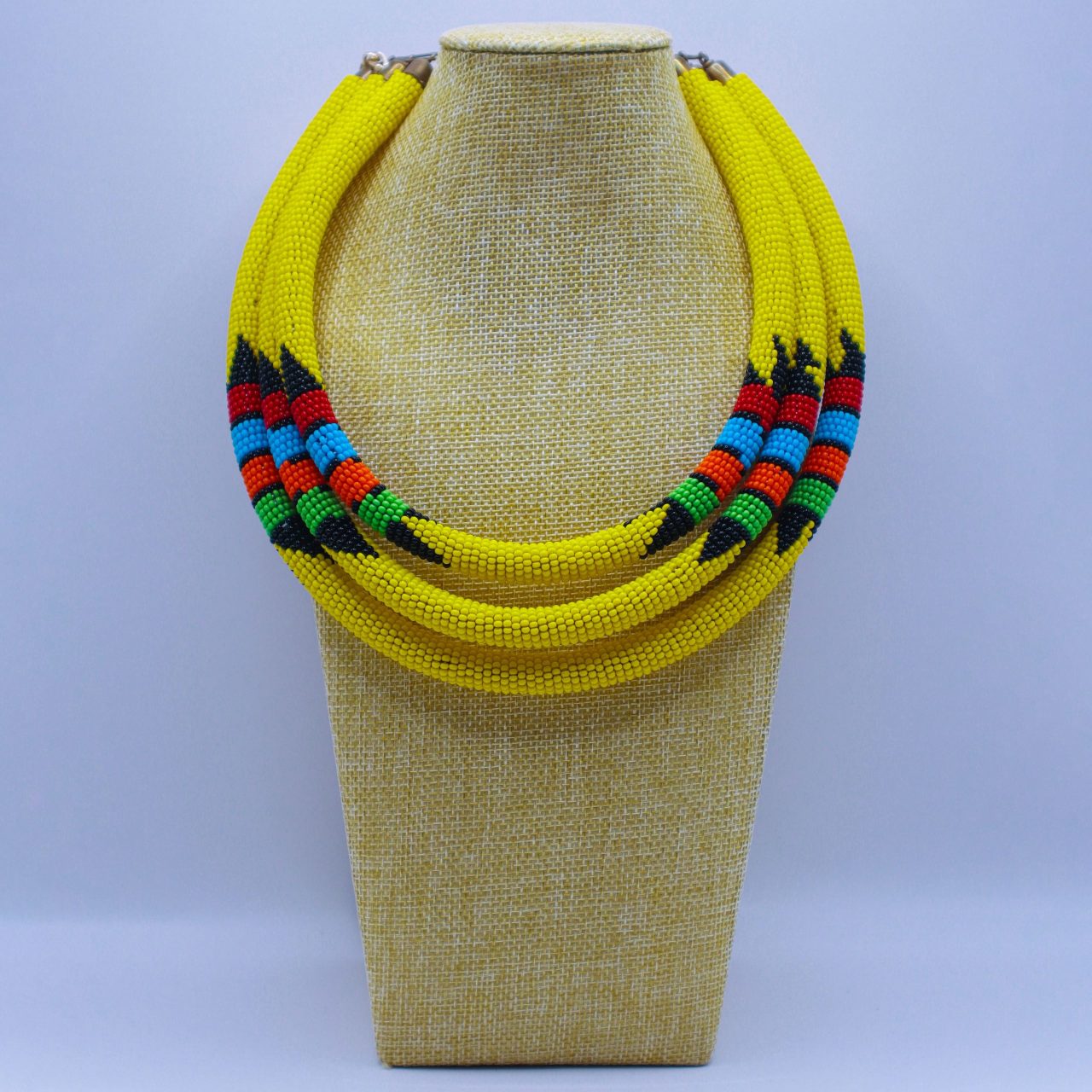 Second image of 3 in 1 Maasai inspired beads necklace