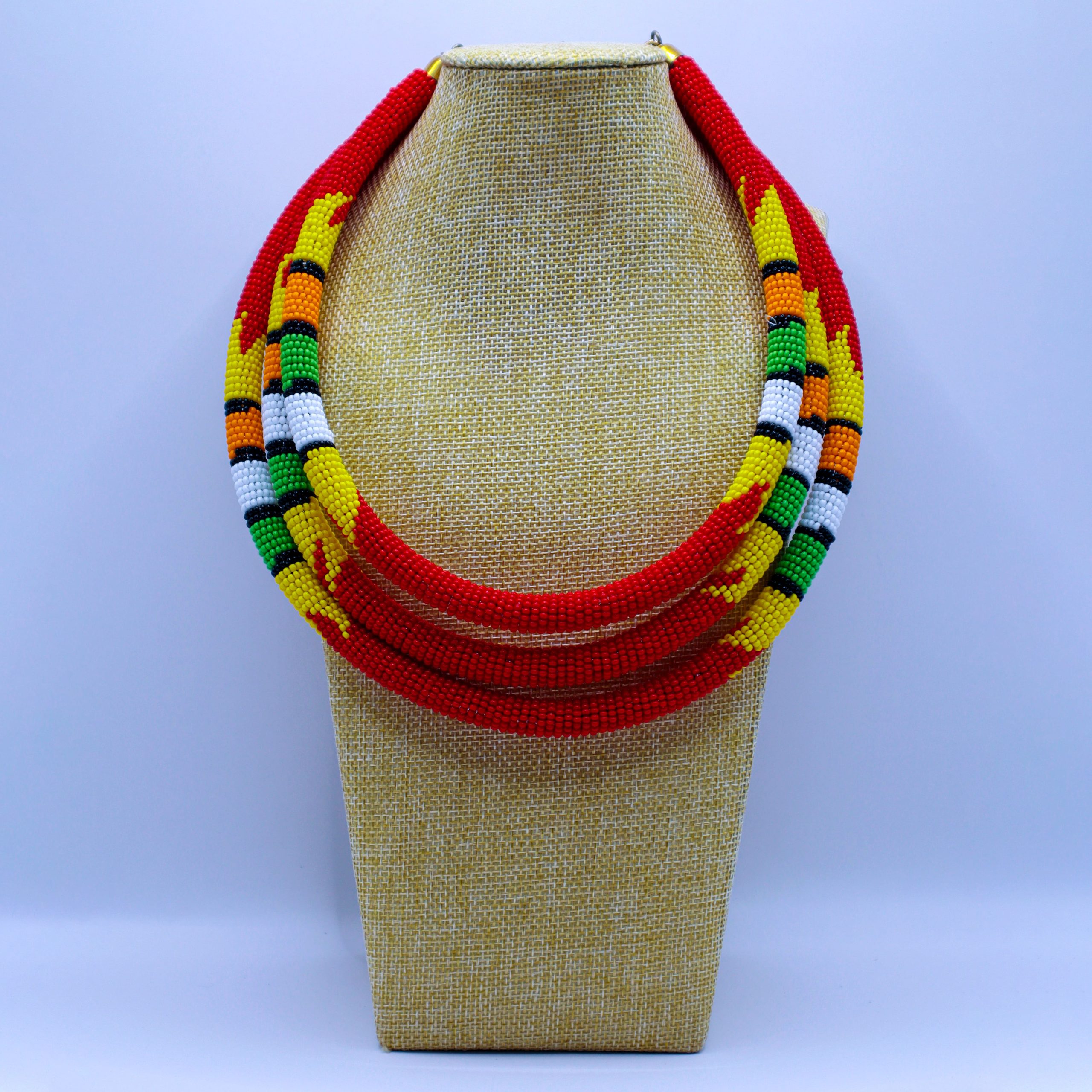 3 in 1 Maasai inspired beads necklace