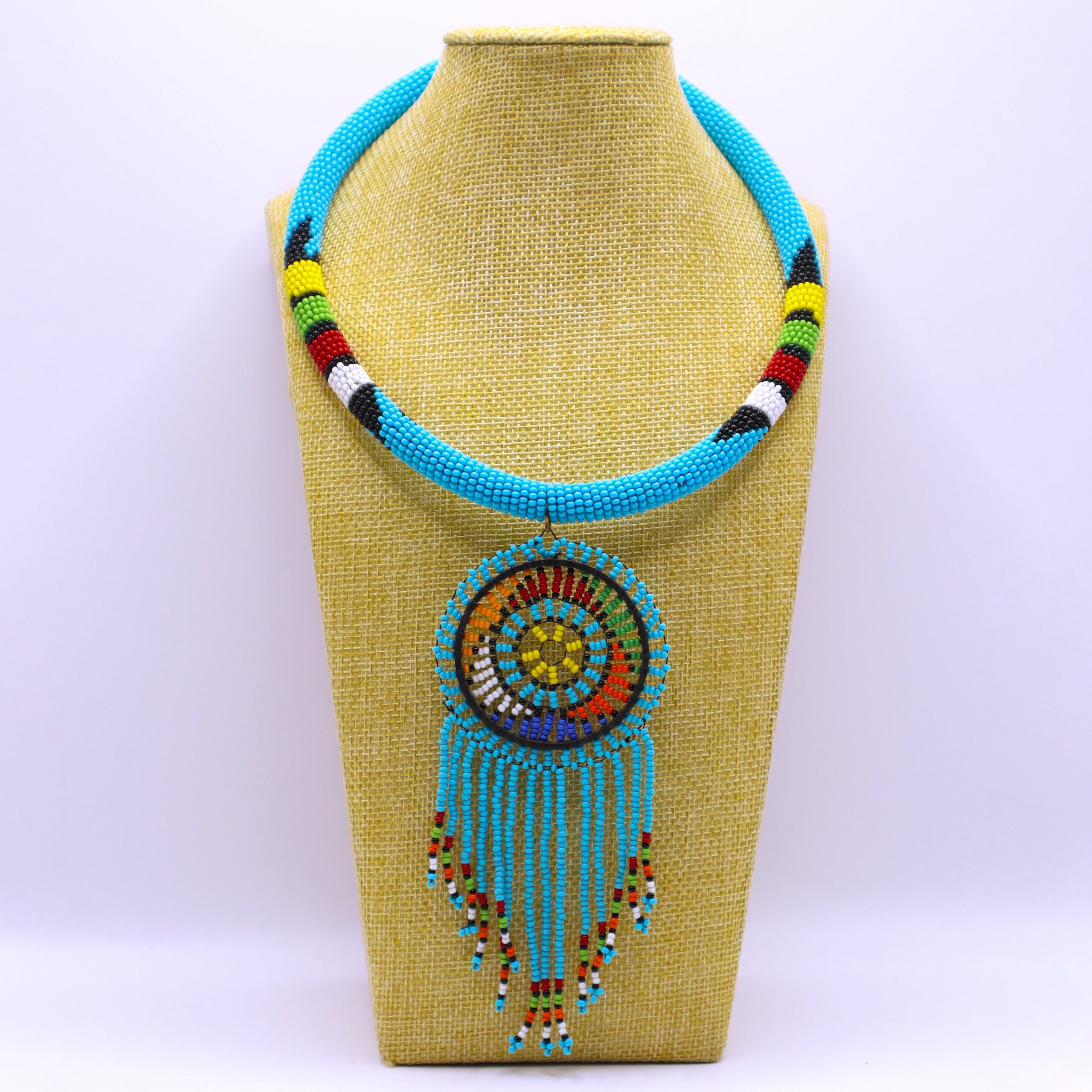 Zulu fringe minimalist beaded necklace