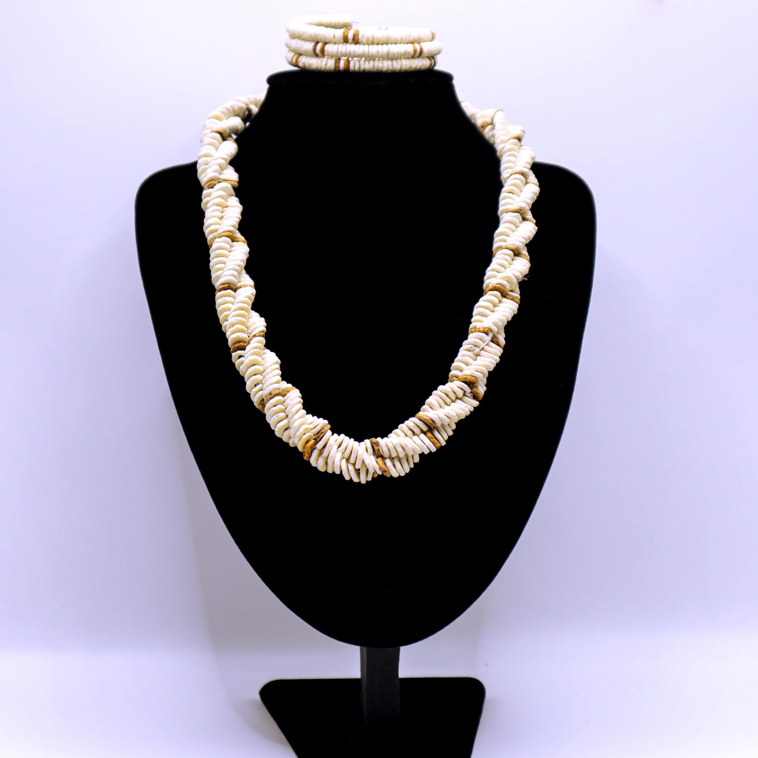 Namibian Coral Twists Necklace and Bracelet