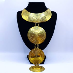 Trendy tribal brass necklace