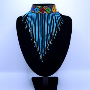 Fine beads fringe chocker necklace