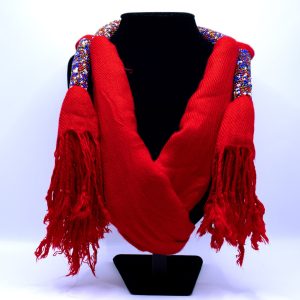 Cotton African inspired beaded scarf