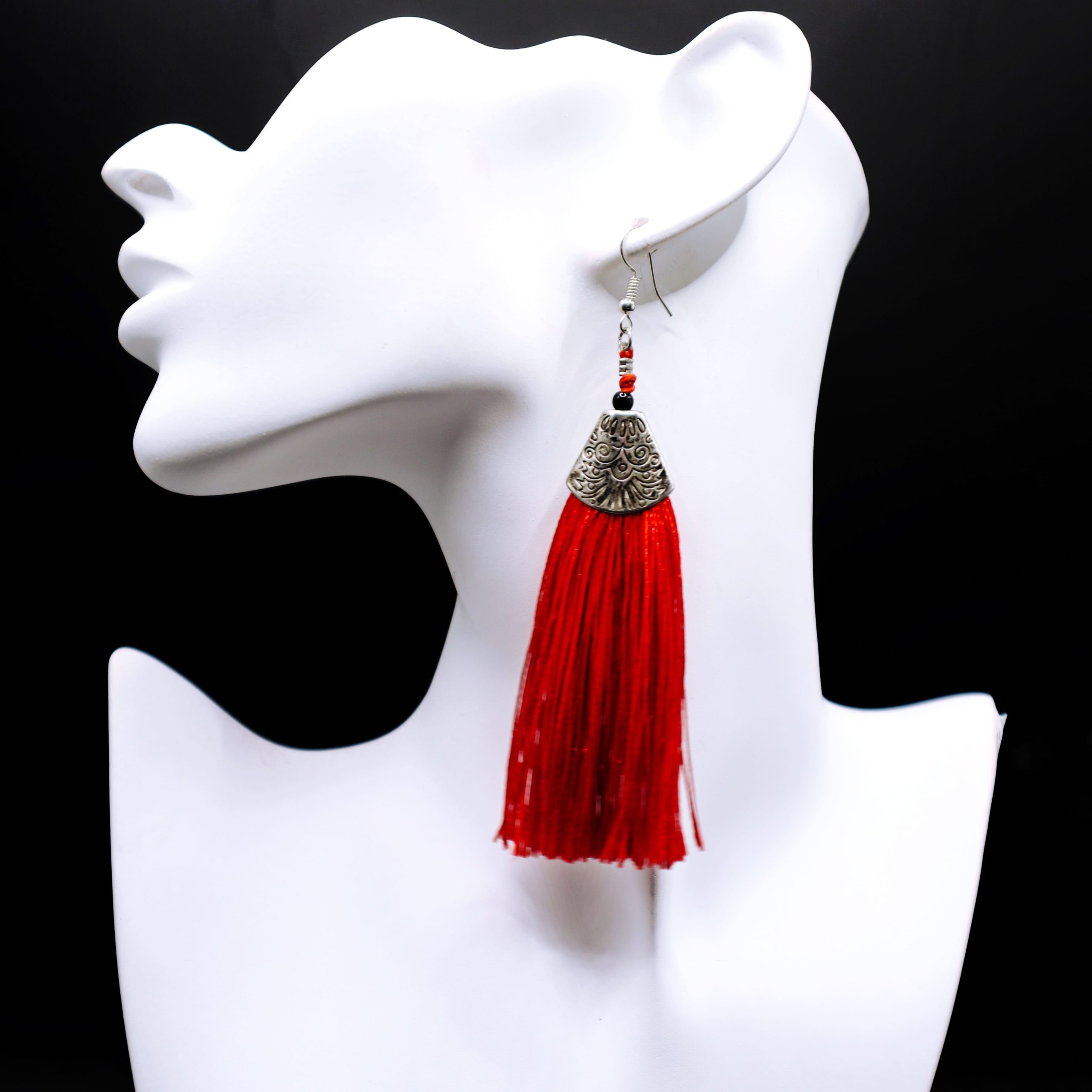 Light fringe string tassels earrings