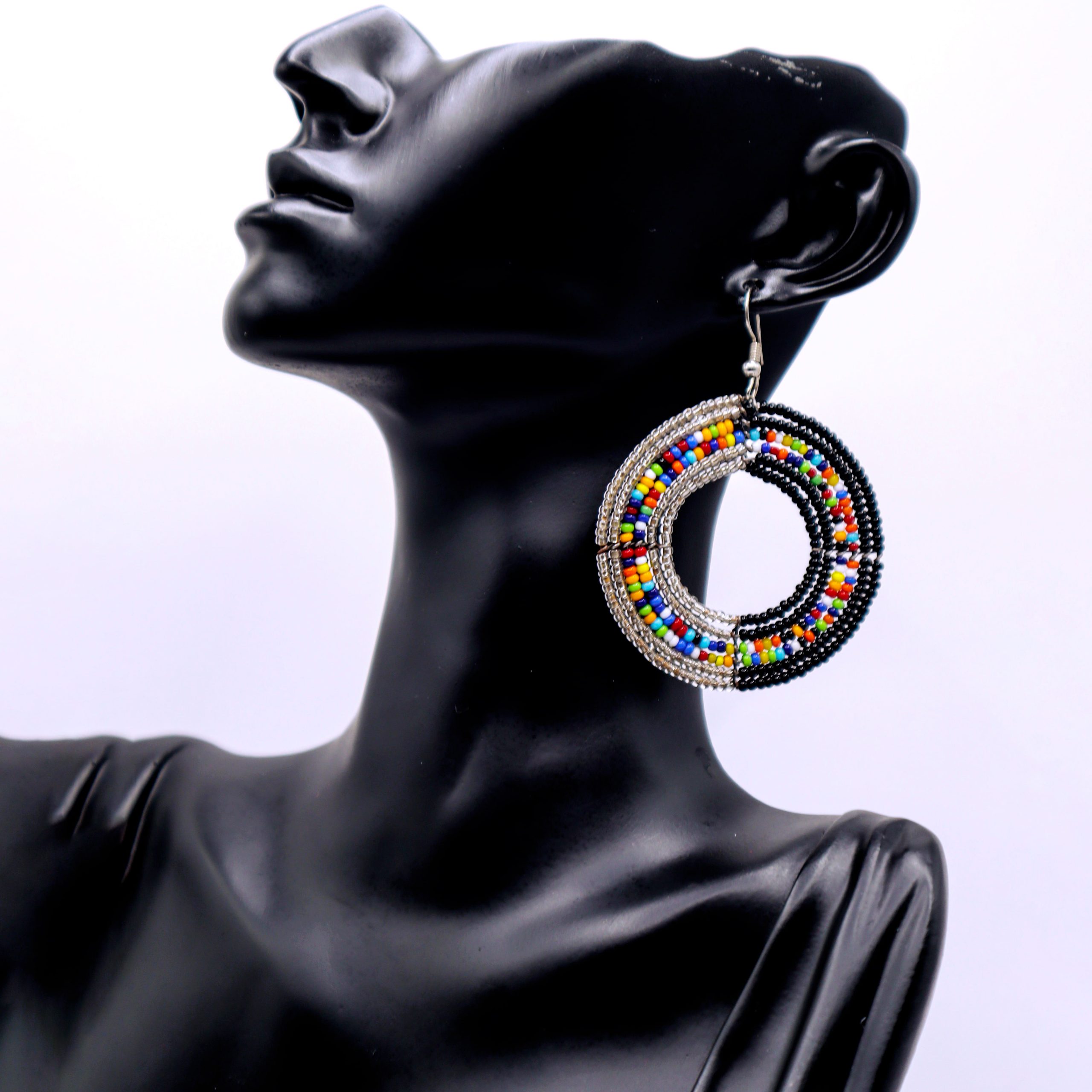 African inspired hoop earrings