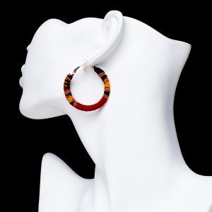 African fabric hoops earrings