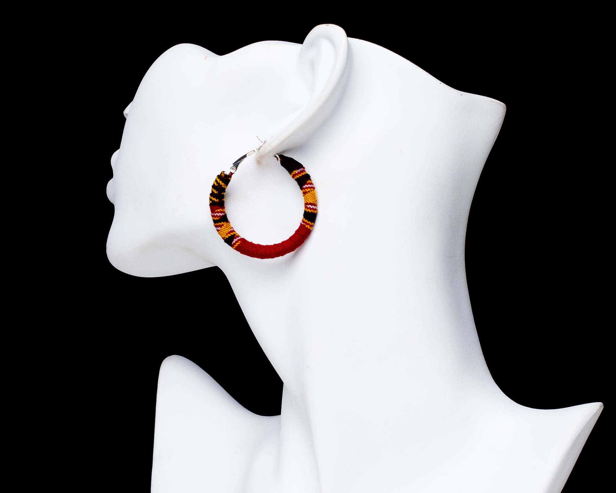 African fabric hoops earrings